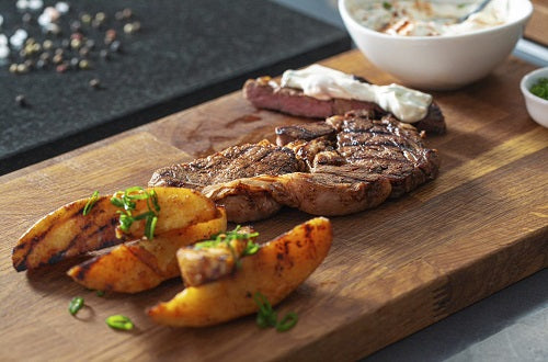 Smokey Ribeye Steaks with Paprika Potatoes