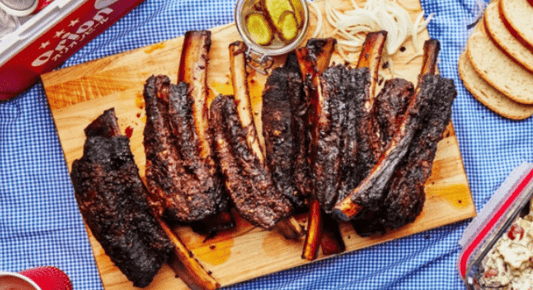 BBQ Beef Ribs With Rainbow Coleslaw