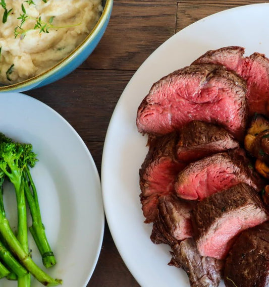 Chateaubriand With Wild Mushrooms and Celeriac Purée